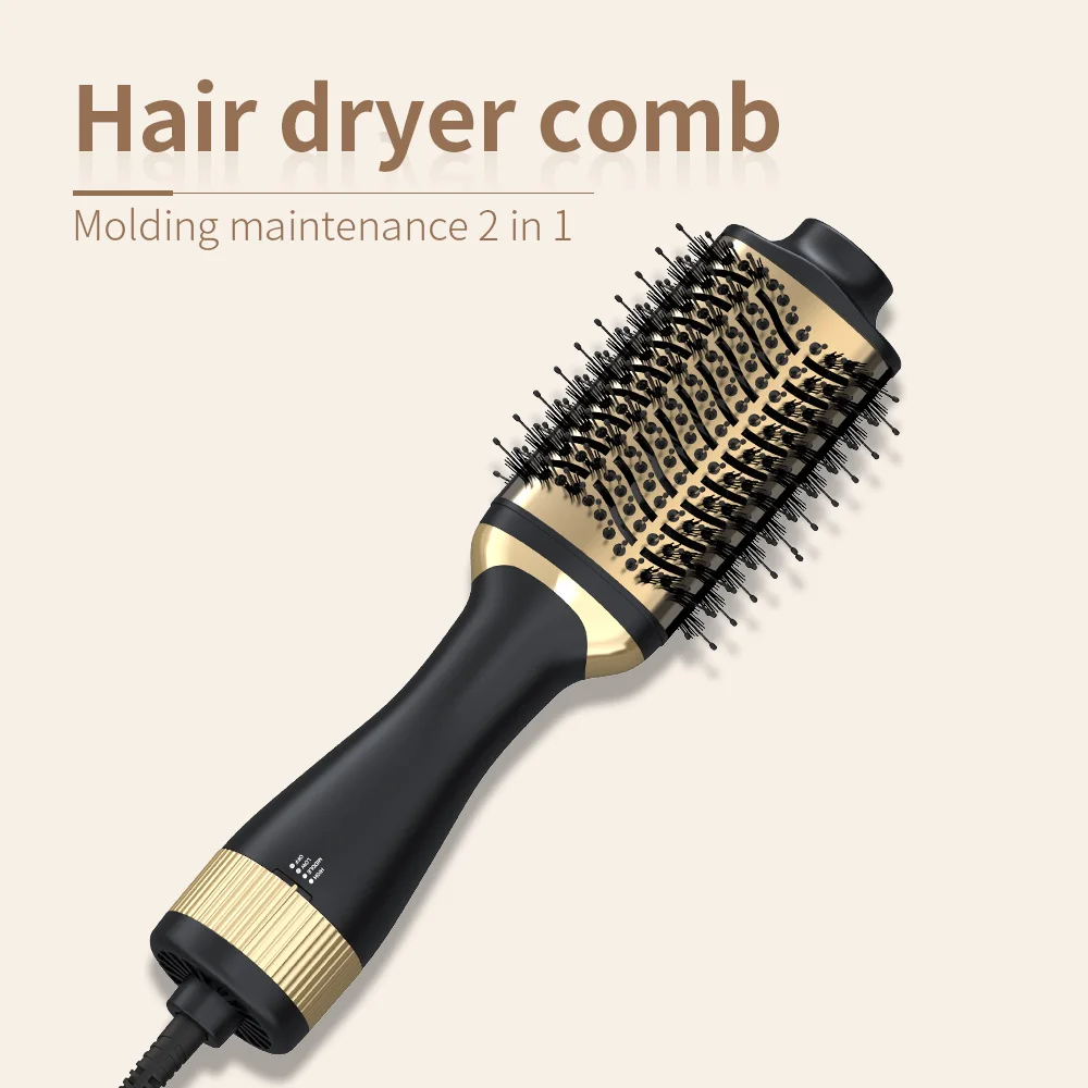 SMET 1300W Dual-Function Electric Hair Dryer and Brush Easy Styling Nylon Brush for Household Use Hotel Use Battery