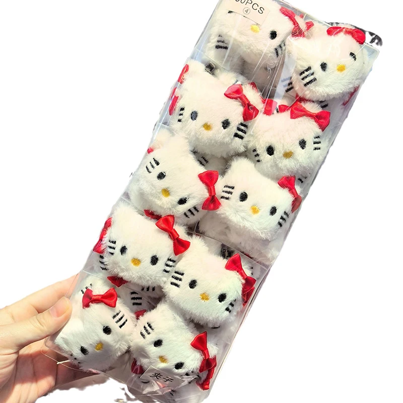 50pcs Sanrio Hello Kitty Hairpin Kawaii Cute Bow Cartoon Children\'S  Hair Clip Doll Toys Girl Wholesale