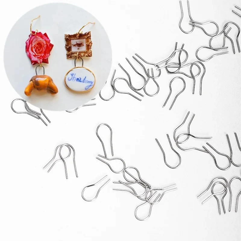 100pcs U Shape Hooks High Temperature Resistance Tungsten Wire Hanging Firing Hook Jump Rings Pottery Ornament Hanger