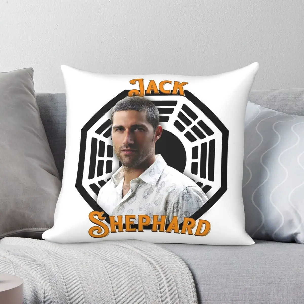 Lost Jack Shephard Square Pillowcase Polyester Linen Velvet Pattern Zip Decor Sofa Cushion Cover