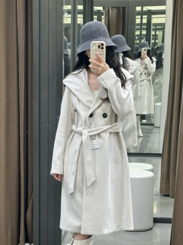 

NERHEFZ осенняя новая женская европейская и американская модная толстовка с воротником и поясом с бантом и карманом, мягкое ветровое пальто