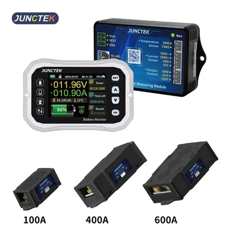 2024 NEW KH140F Bluetooth Battery Monitor 0-120V 400A Voltage Current Tester Capacity Indicator RV Battery VA Coulomb Meter