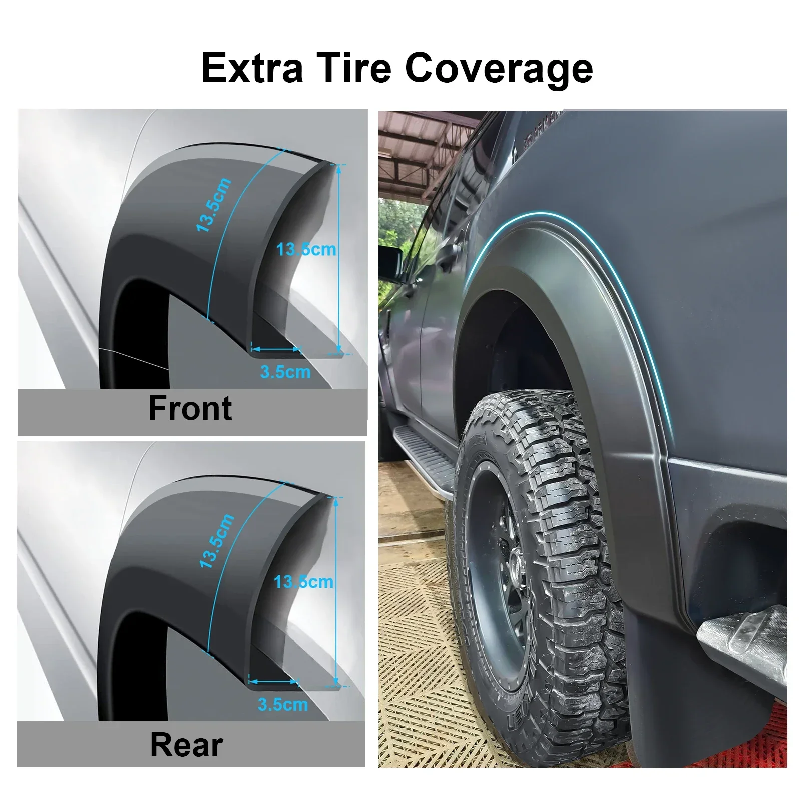 Fender Flares Wheel Arch Set Car Styling for Ford Ranger Next Gen 2022 2023 2024 Wildtrak Wildtrak-X Dual Cab Models Mudguards