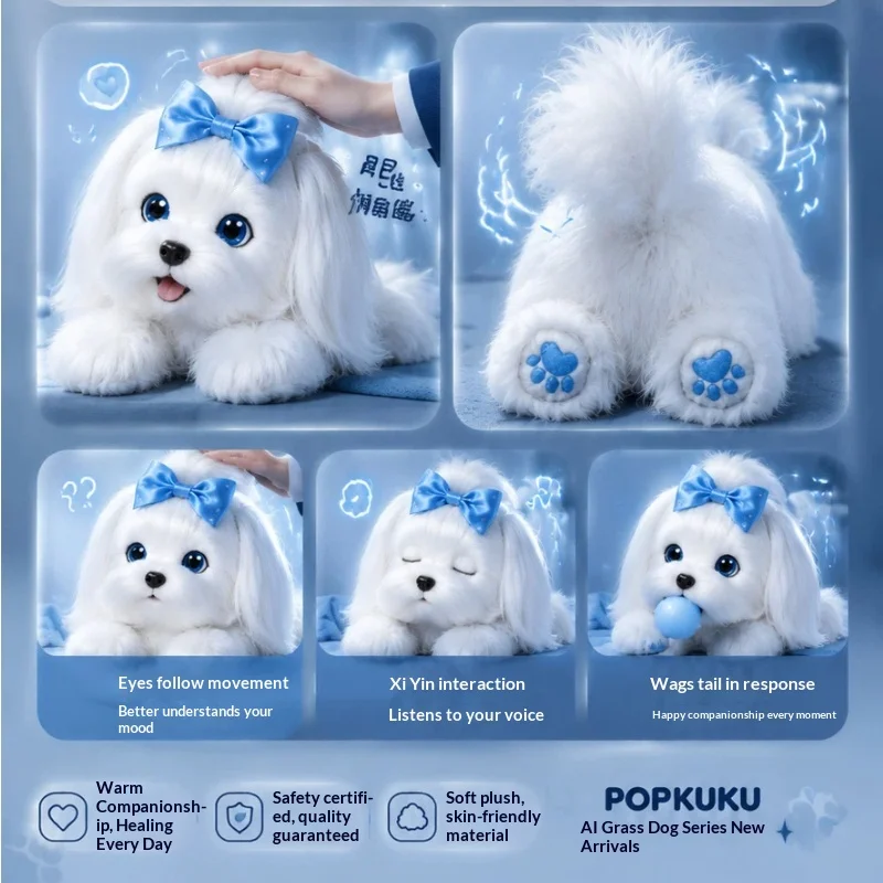 Brinquedo de Pelúcia Interativo AI para Cães, Companheiro Emocional Macio e Fofo com Memória de Conversação, Ótimo Presente para Estudantes e Adultos