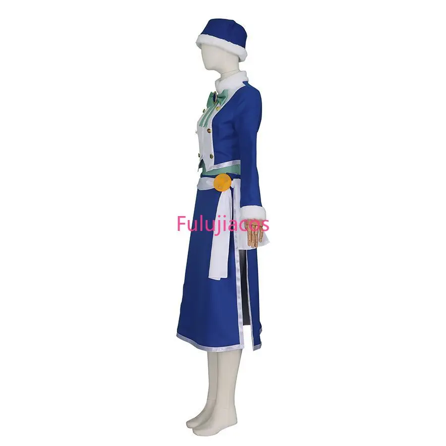 Juvia Lockser Cosplay Costume Full Set Blue Long Dress Anime Female Cosplay Outfit view 3