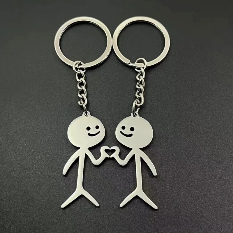 Stainless Steel Funny Guy Key Chain Small Kid Couple Lover Key Ring Auto Bag Accessories