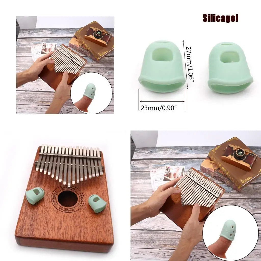  Colorful Silicone Thimbles Hollowed Out Breathable Playing Kalimba Protective Finger Sleeve DIY Hand Crafts Sewing Tools