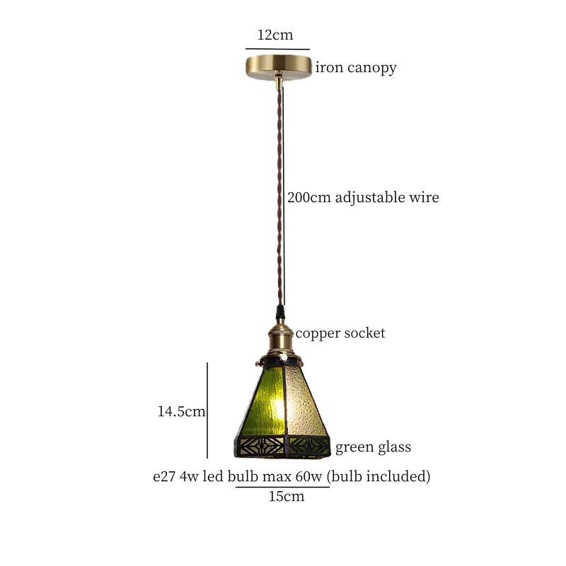 IWHD Mid Century Modern LED Pendant Lamp Living Room Kitchen Bedside Loft Home Decor Copper Green Glass Pendant Light Luminaire