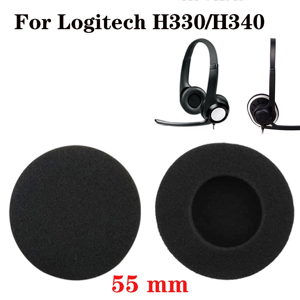 

6 PCS Ear Pads For Logitech H330/H340 Headphones Covers Earphone Sponge Foam Cover 55mm Earmuffs Replacement Accessories