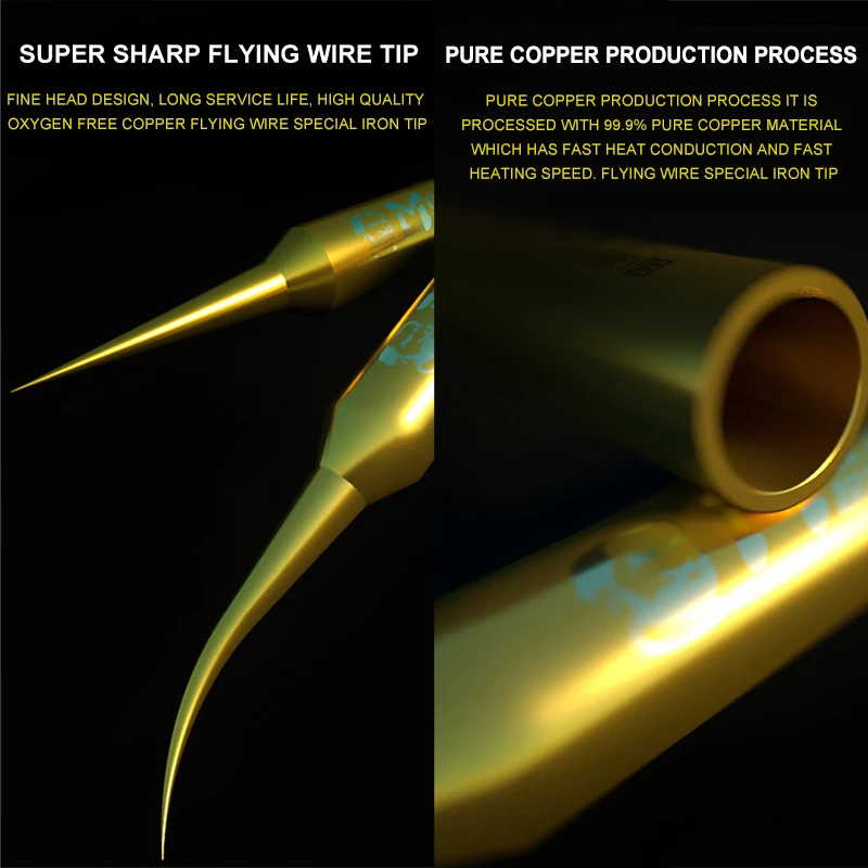 MECHANIC FI FS Pure Copper Solder Tips Bundle With FS205 Jump Wire Ultra-fine Uninsulated 100M Long PCB Link For Phone Repair
