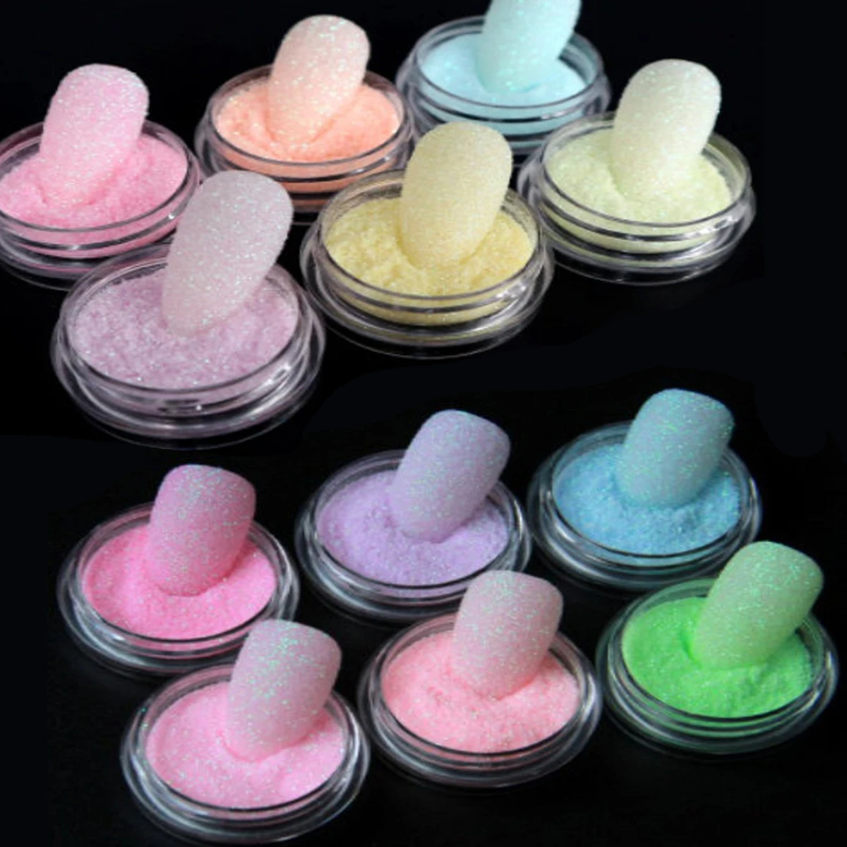 12 JAR SET Sugar Nail Glitter Powder / Shiny Candy Pigment Nail Art Glitter Powder Holo Sugar Dust Glitter Nail Decorations