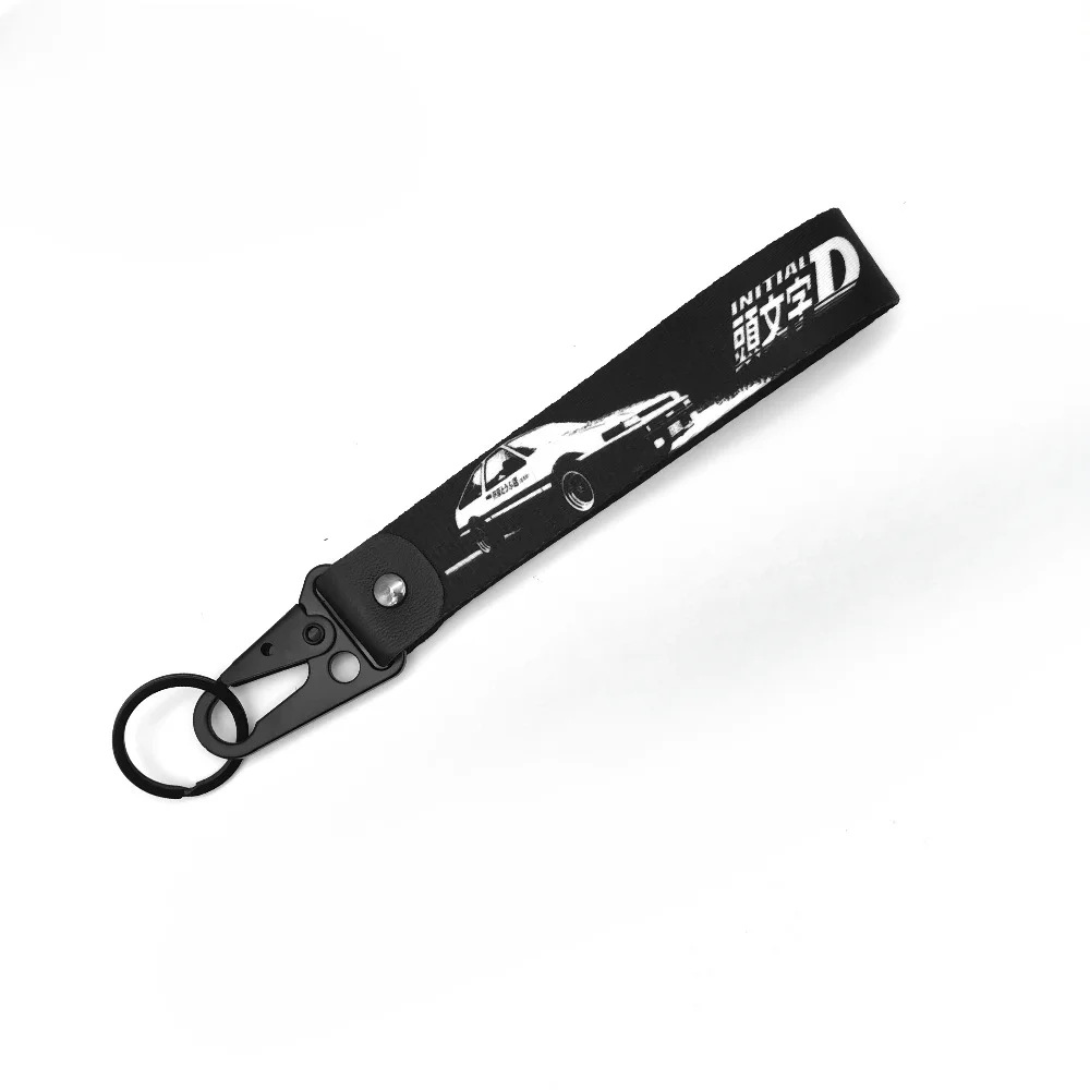 Neueste jdm Stil Auto Schlüssel bund Nylon Initiale d Geschenk Lanyard Schlüssel ring Auto Schlüssel Stahl Feder clip Schlüssel Starp Schlüssel Anhänger