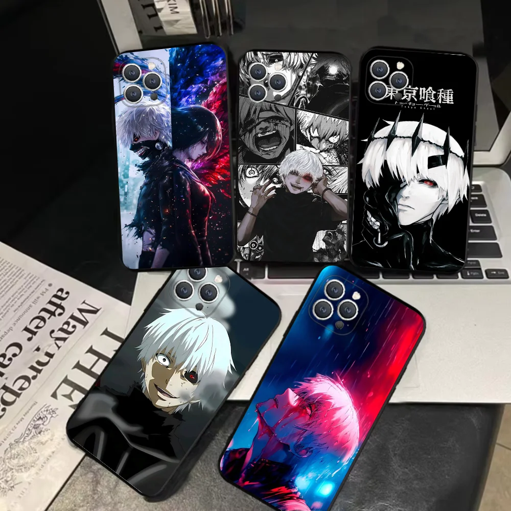 Tokyo Ghoul Kaneki Ken  Phone Case For iPhone 16,15,14,13,12,11,Pro,X,XS,Max,XR,Plus,Mini Soft Black Cover