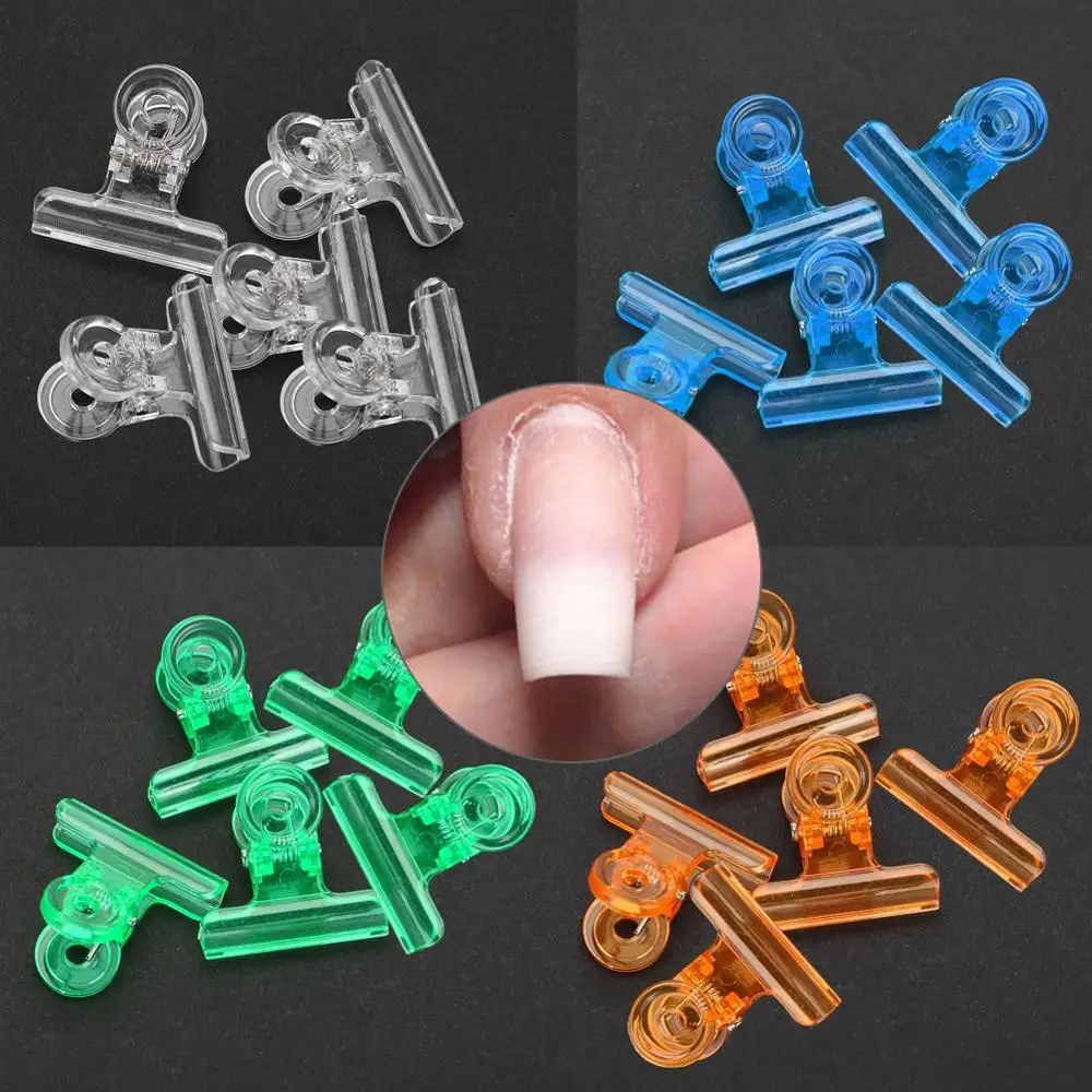 Newest 20Pcs 4Color Nail Extension Clip Multi-function C Curved Shape Clip Fixed Matching Tool Professional Nail Art Accessories