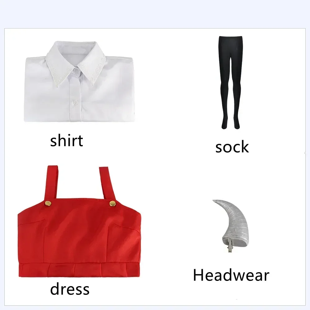 Anime Boku no My Hero Academia Season4 Eri Cosplay Costume Uniform Dress Halloween Costume Wig Horn Set