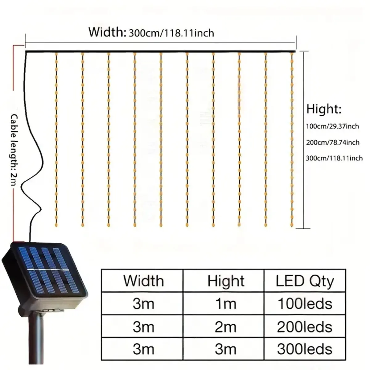 Luci per tende solari 300LED luci fiabesche impermeabili per esterni con 8 modalità di illuminazione per la decorazione del Festival dell\'iarda