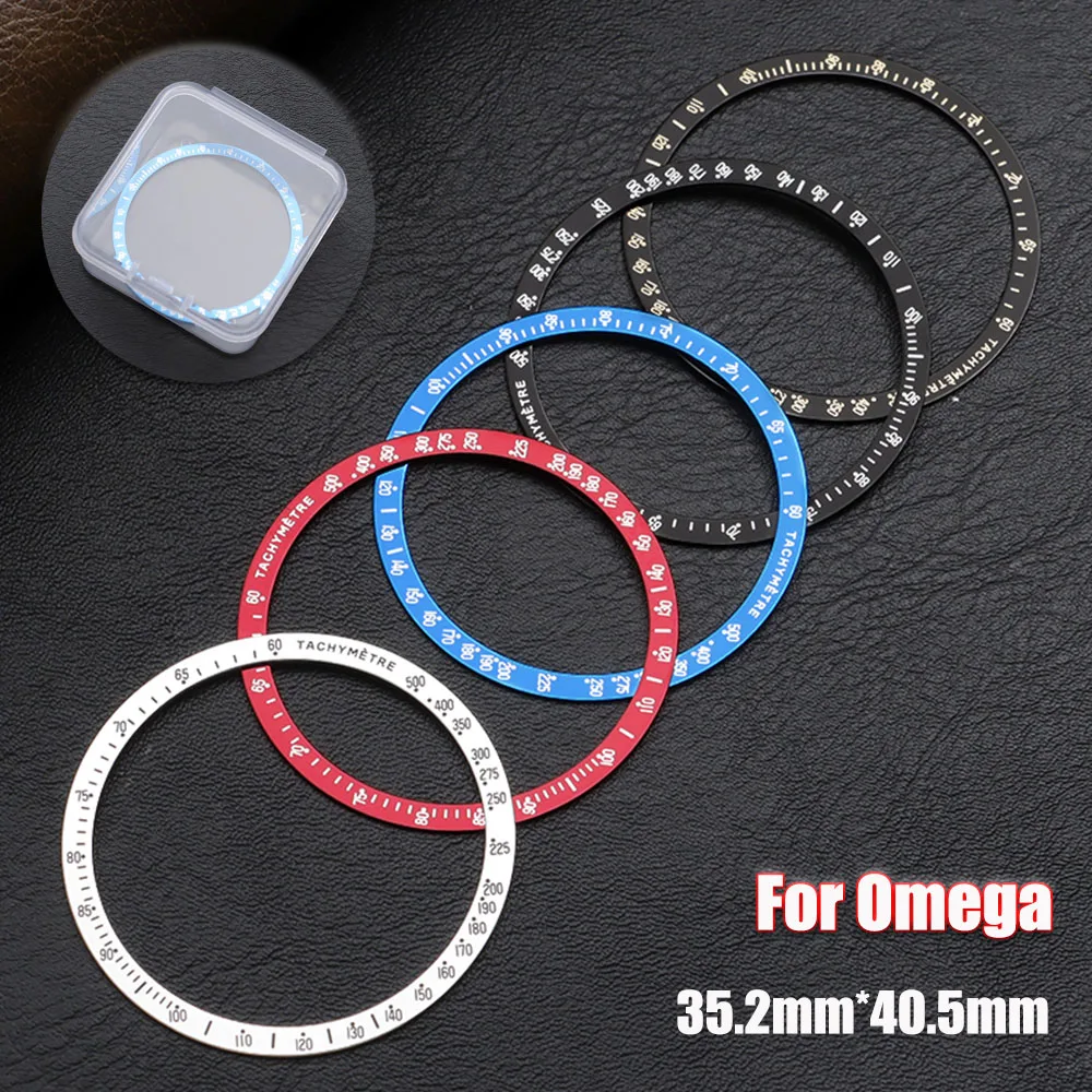 Bisel de Reloj Plano de Aluminio de 35.2mm*40.5mm, Compatible con la Caja del Reloj Omega Speedmaster, Accesorios para Relojes de Hombre