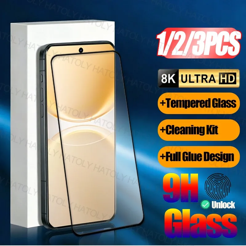 

1/2/3PCS Tempered Glass For vivo V70 Lite Screen Protector vivo V70 Lite Full Glue Cover Protective Phone Film For vivo V70 Lite