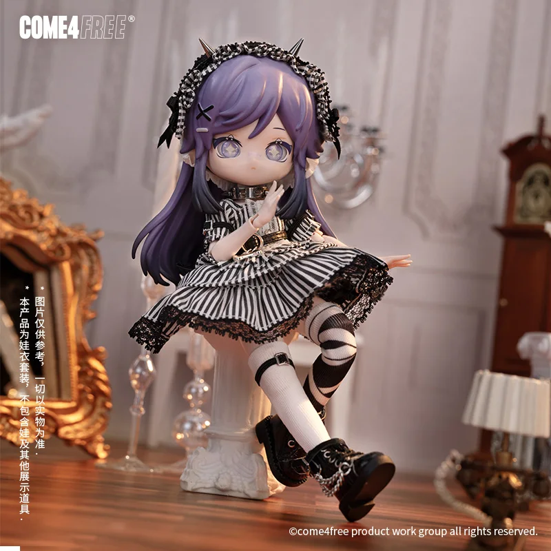 

Come4free повседневная серия, наряд для куклы для вечеринки, 12 очков Ob11, юбка Bjd, одежда для кукол, полосатый дизайн, игрушечные аксессуары для кукол