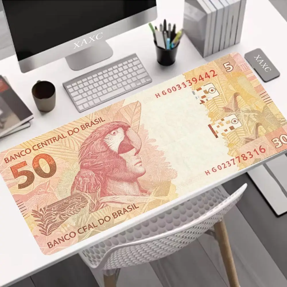 Brazilian Real Currency Mouse Pad | Banknote Design Desk Mat | Non-Slip Rubber Base,  Gaming & Office, Unique Brazil Money  XAXC