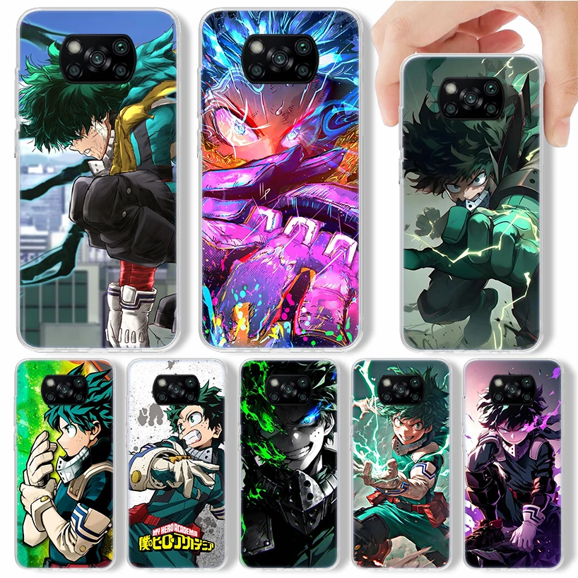 Midoriya Izuku Deku MHA My Hero Phone Case For Xiaomi Poco X3 Nfc X5 X6 X7 Pro F6 F5 F4 M5S X4 GT M4 M3 F3 Soft Cover Silicone S