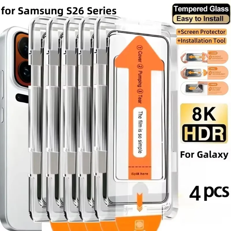 HD Screen Protector For Samsung S26 Ultra Clear Tempered Glass for Galaxy S25 S24 S23 FE S22 A56 A16 A26 A36 Easy Installation