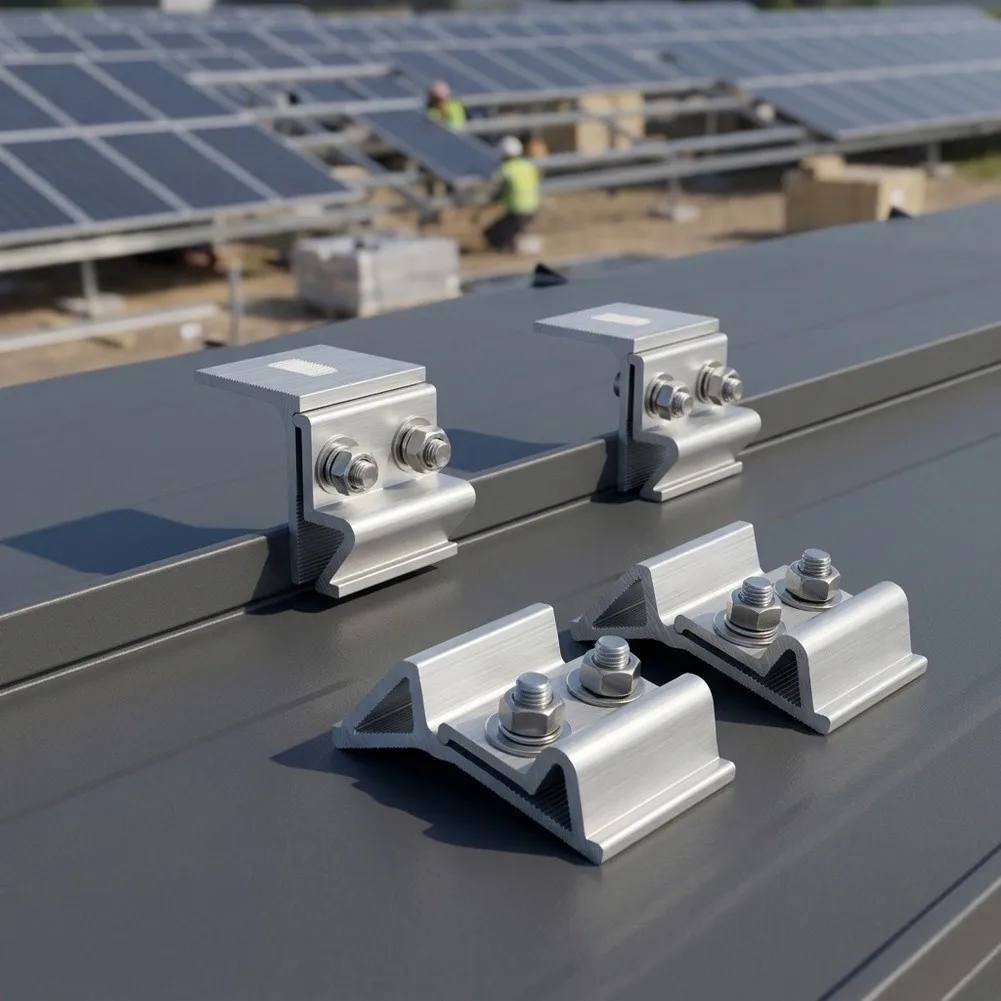 for solar for aluminium Fold Clamp Silver for solar Roof Clamp Secure Locking Mechanism Resistant Finish For Standing Seam Roofs