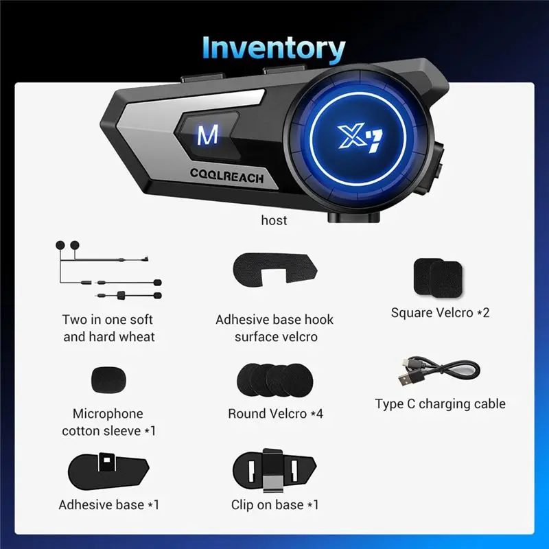 Alto-falante compacto para capacete de motocicleta, cancelamento de ruído, música estéreo, resposta automática, ruído inteligente/despertar