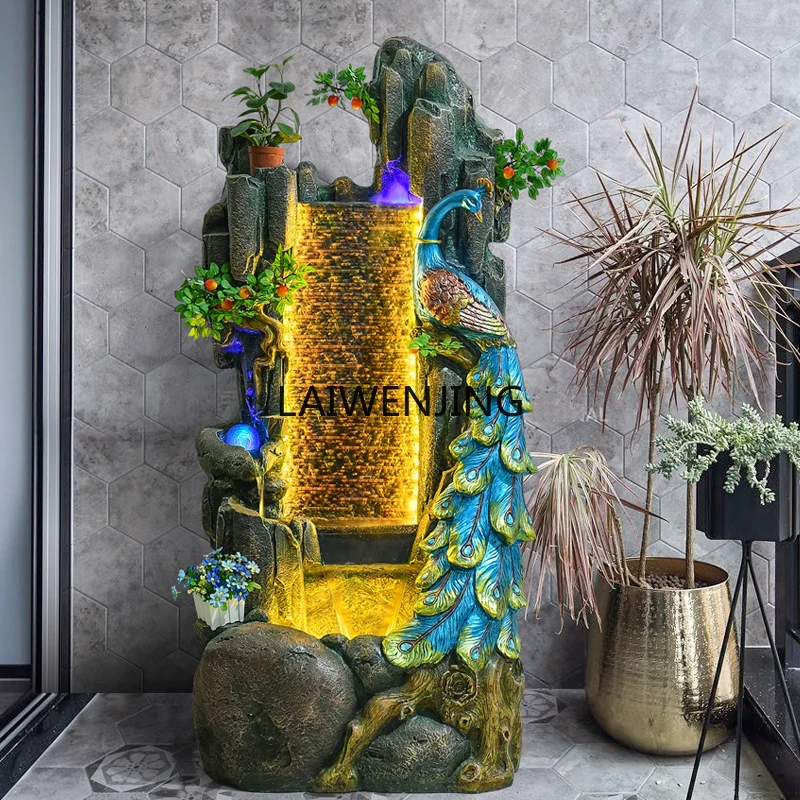 Home flow wall indoor living room peacock rockery office fish pond circulating water bonsai ornament