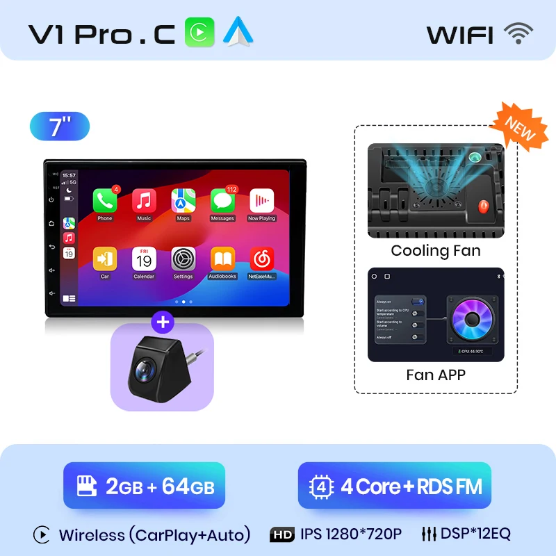Junsun 7 9 10 "Android 2 Din Universele Autoradio Radio Multimedia Speler CarPlay Auto Intelligente Systemen GPS navigatie BT DSP