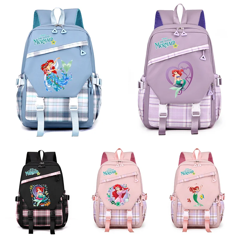 

Disney The Little Mermaid Backpacks Kids Boys Girls School Bags Cartoon Gift Student College Bookbag Kindergarten Rucksack Women