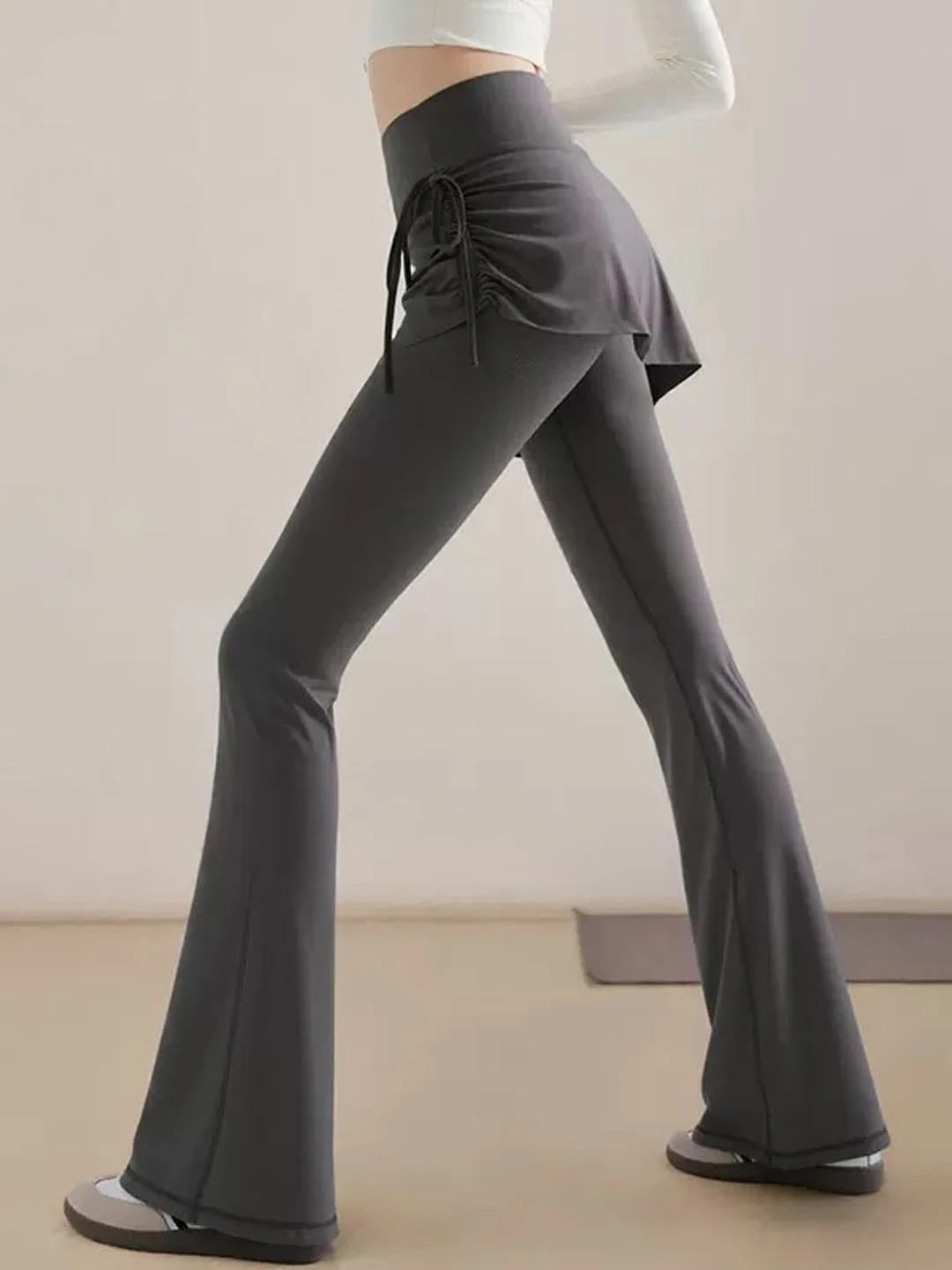 

High Waist Yoga Pants Women's plus Size Cover Butt Cover Hip Sports Fitn Flared Pants Skirt Pants Casual Trousers