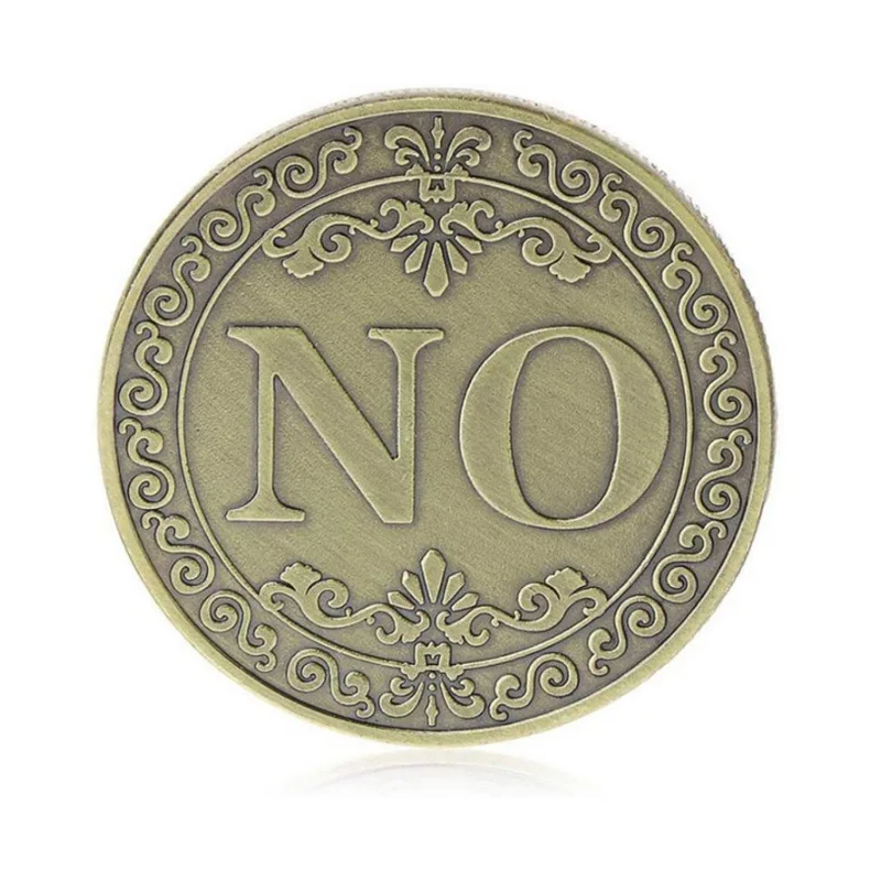 YES or NO Commemorative Coin Floral YES NO Letter Coin Classic Magic Tricks Toys Close Up Magic Props Show Tool Accessories