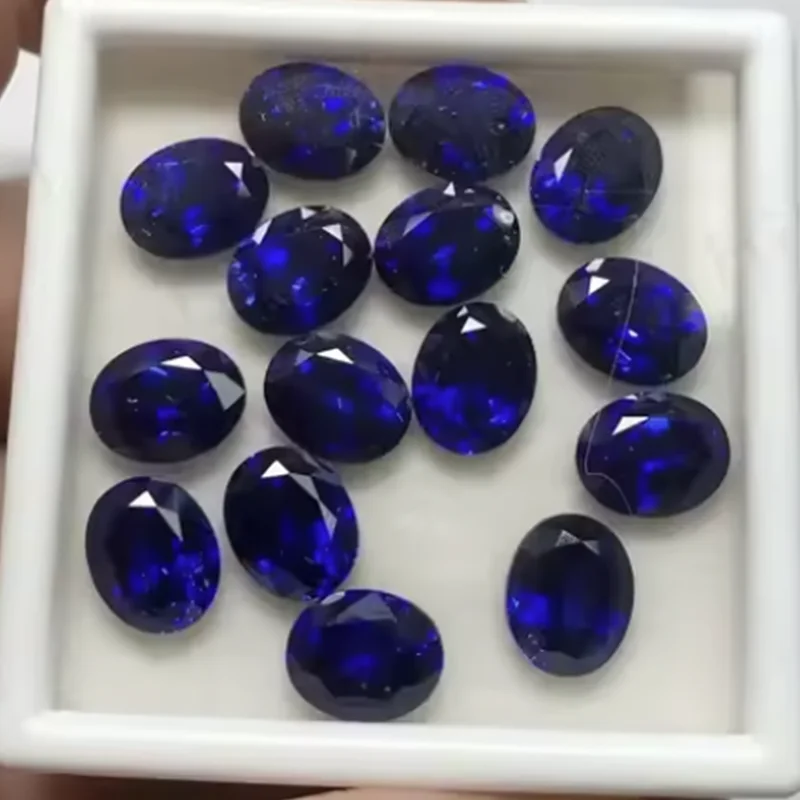 

Свободный синий сапфир небольшого размера, овальная граненая огранка VVS, свободный драгоценный камень для изготовления ювелирных изделий, коллекция инкрустаций, подарок, красивый камень
