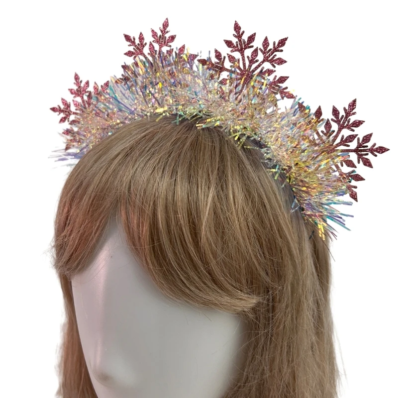 Snowflake Decor Hair Hoop Women Spa Wash Face Makeup Headband for Photoshoots Christmas Party Hair Accessories