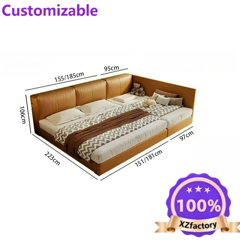 Factory Direct 2026 Special parent-child double bed, family of three, master bedroom, splicing, three-person wide tatami, soft b