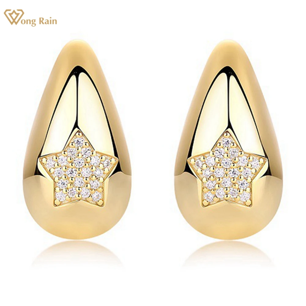 Wong Rain Vintage 925 Sterling Silver VVS1 3EX D Color Real Moissanite Diamonds Pear Ear Studs Earrings Fine Jewelry Wholesale