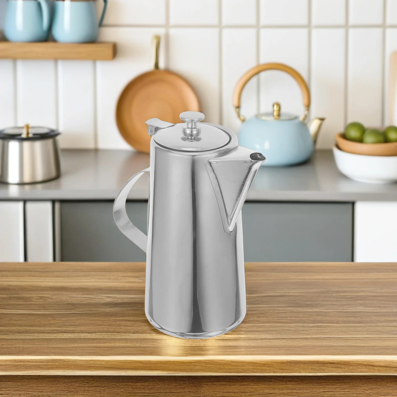 

1.5L Stainless Steel Cold Water Pitcher Heavy Duty Beverage Jug For Kitchen Restaurant Use Tea Pot Stovetop Hot Drinks Pitcher