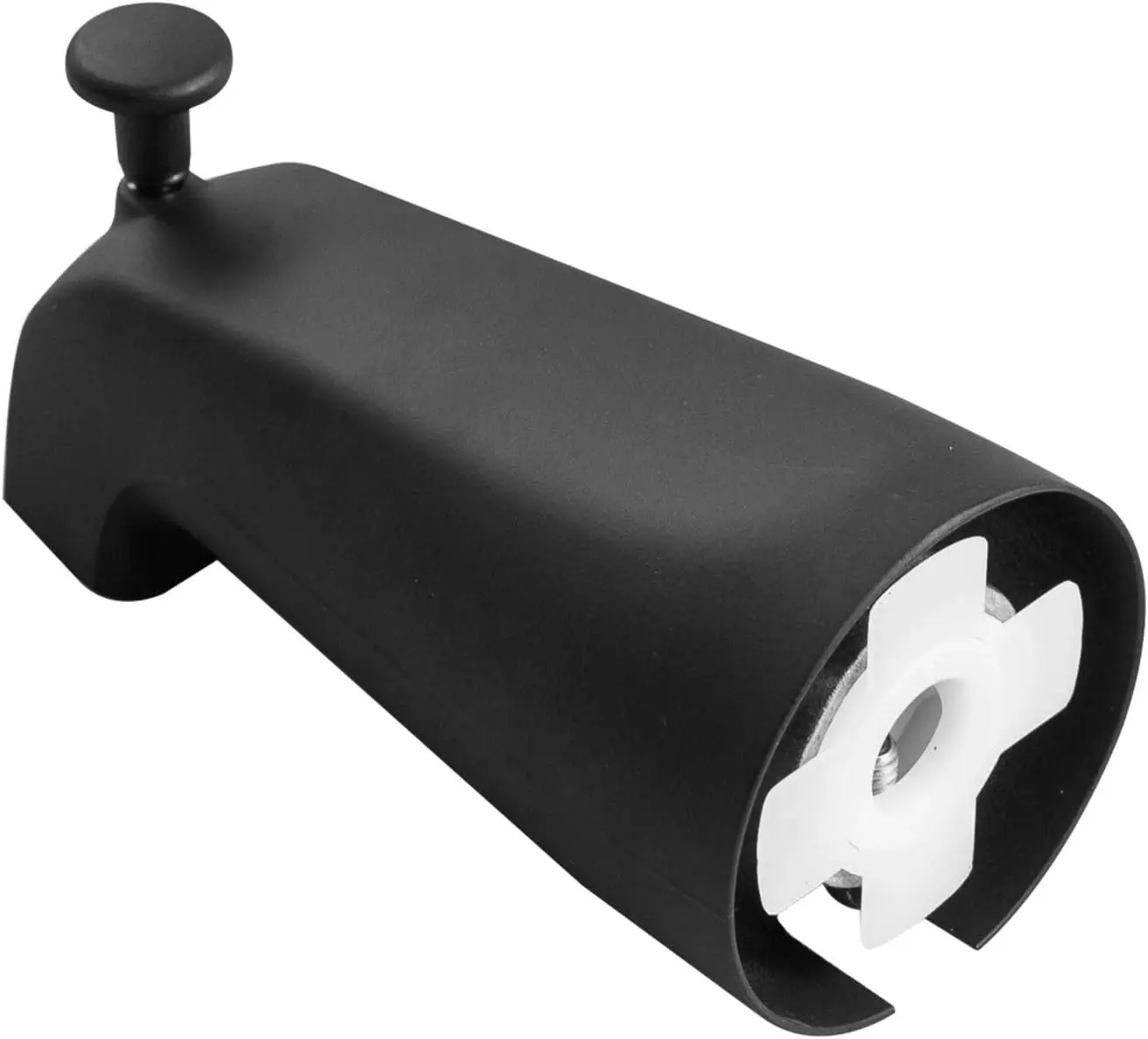 

SENTO Slip-On Black Bathtub Spout with Diverter, 4' Matte Black Metal Faucet for 1/2' Copper Pipe