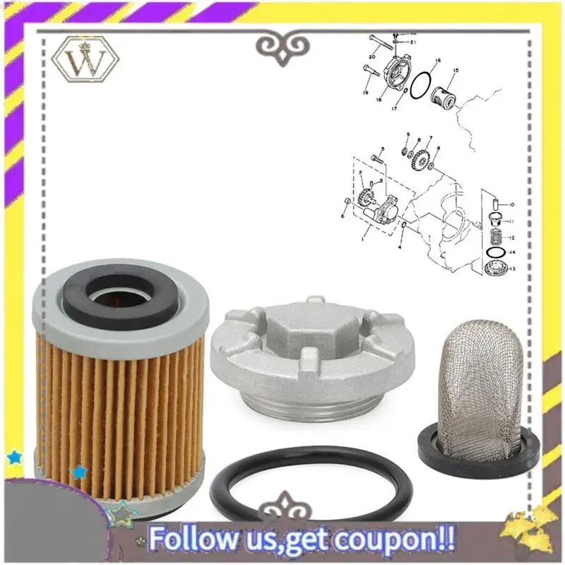 

ABXV-Oil Drain Plug Strainer Filter For Yamaha Warrior Raptor 350 Wolverine Big Bear 51Y-13411-00-00 1UY-13440-02-00