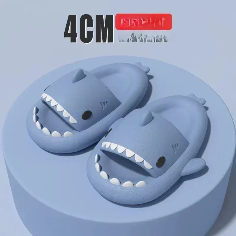 

Women's Slippers Cute Cartoon Shark Men Slides Anti Slip High Quality Thick Sole Indoor Outdoor Beach Couple's Mens Sandals