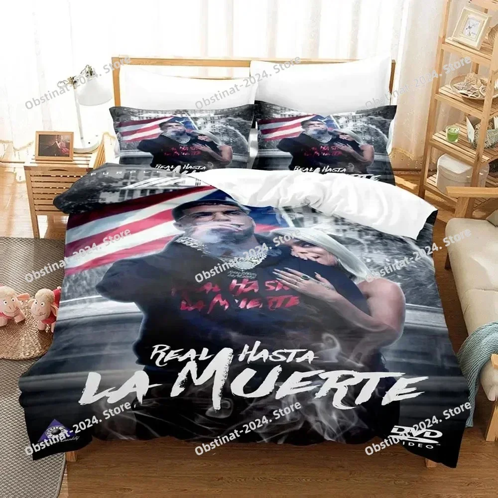 Real Hasta la Muerte Anuel 3D Printing Comforter Bedding Set,Duvet Cover Quilt Cover Pillowcase,King Queen Size Bedding Set Kid
