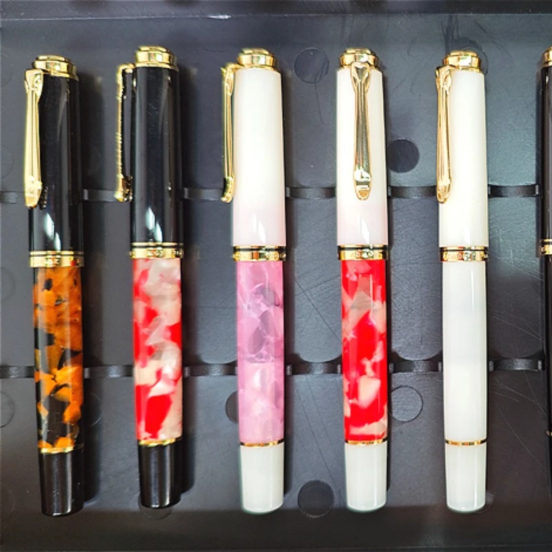 ADMOK Resin Fountain Pen M400 Schmidt F Import Nib Acrylic  High-grade Stone Pattern Ink Pen Office School Writing Supplies