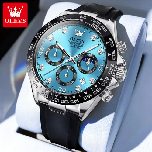 OLEVS-Reloj de lujo para hombre, cronógrafo de cuarzo, resistente al agua, luminoso, de pulsera, deportivo, 2875
