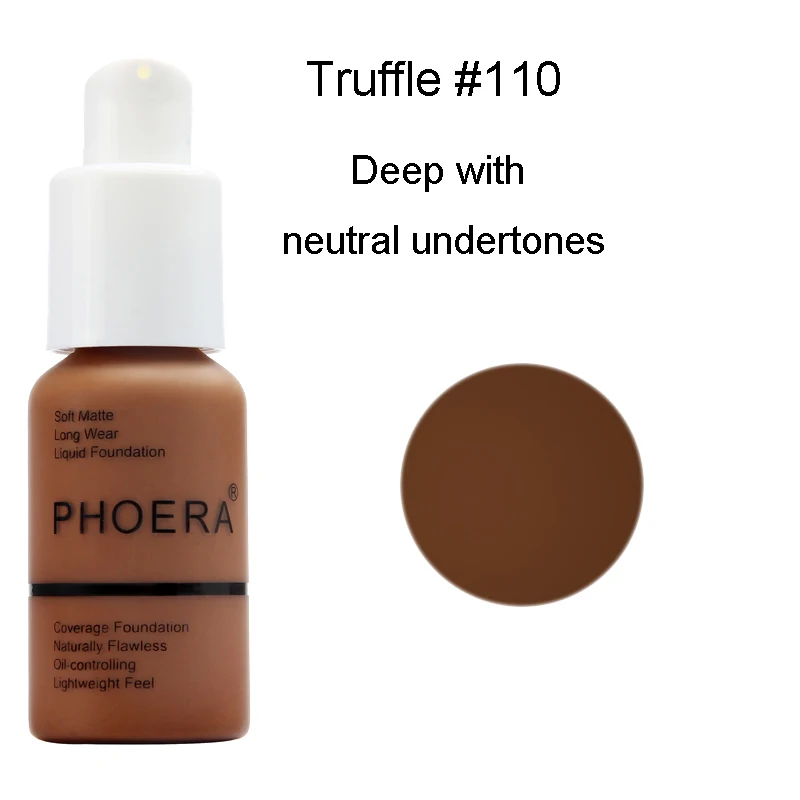 PHOERA  30ML Face Liquid Foundation Waterproof Long-lasting Concealer Liquid Makeup Matte Base Make Up Cosmetics