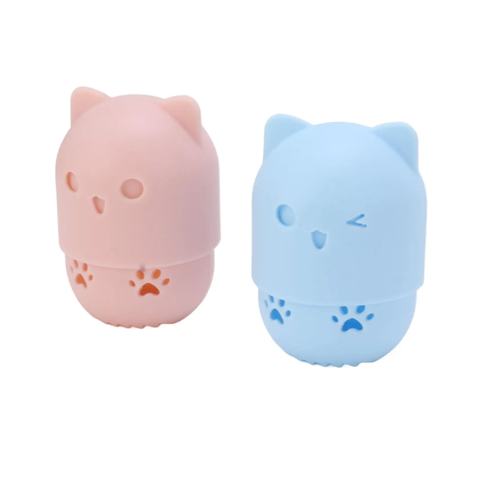 Cute Cat Shape Makeup Sponge Holder - Washable & Reusable Breathable Travel Case for Beauty Blender