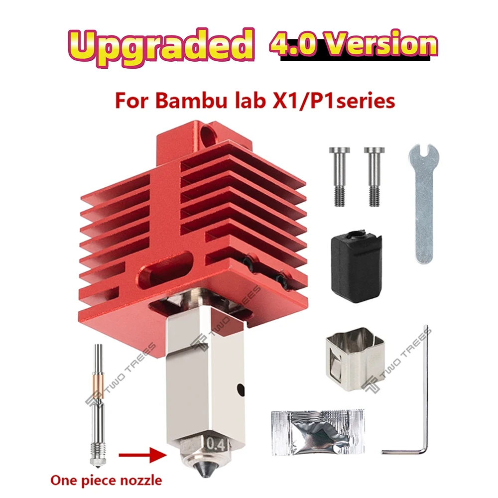 

V4.0 Upgrade Hotend Kit For Bambu Lab P1P P1S X1 X1C X1E Hot End 3D Printing Parts Print Head for Bamboo 3D Printer