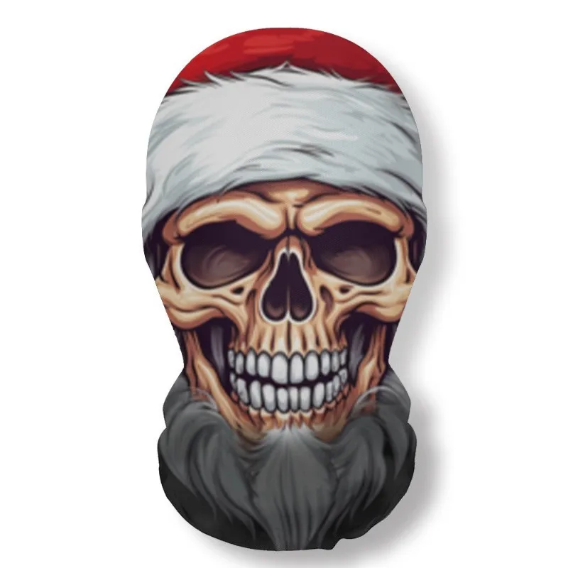 Christmas Series Skull Mask Party Cosplay Santa Claus Elastic Mesh Breathable Full Face Masks Funny Props Balaclava Headcovers view 6