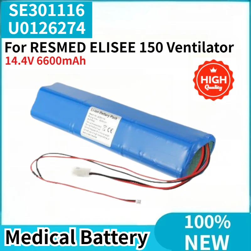 

100% New SE301116 U0126274 High Quality Medical Battery 14.4V 6600mAh for RESMED ELISEE 150 Ventilator Replacement Battery