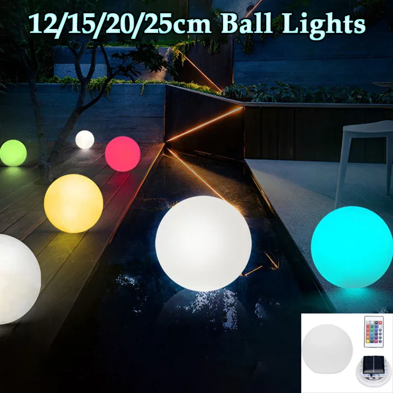 

LED Garden Ball Light Remote Control Outdoor Floor Street Lawn Lamp Swimming Pool Wedding Party Holiday Home Decoration Lamp HOT